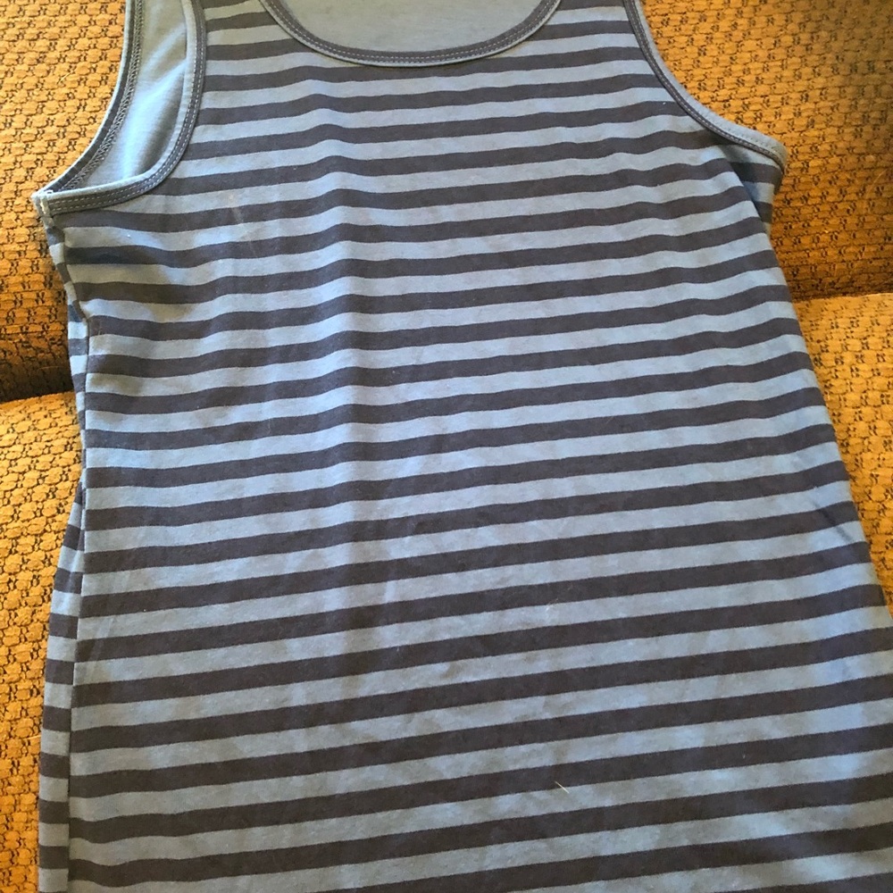 Blue and black striped roxy girl tank top